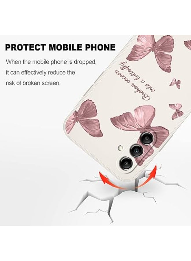 حافظة TPU ناعمة Red Butterfly لهاتف Samsung Galaxy A56 5G غطاء سيليكون مقاوم للصدمات  (أبيض، Samsung Galaxy A56) - Image 4